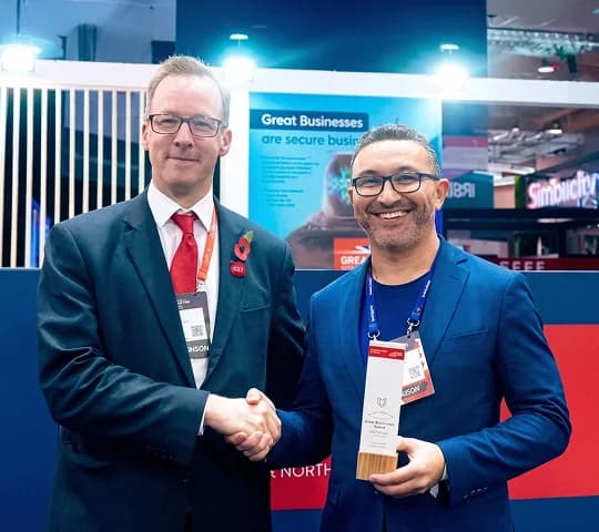 Enbiosis receiving the Tech Rocketship Award, supported by the UK Government